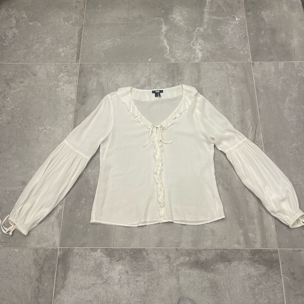 Paige Luciano Ruffle Trim Blouse size small